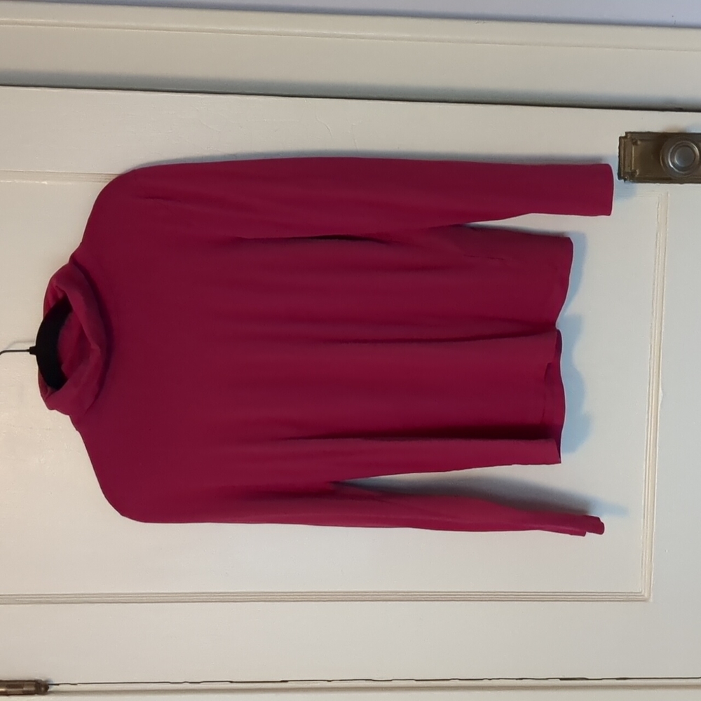 J. Crew Tissue Turtleneck Raspberry Size L